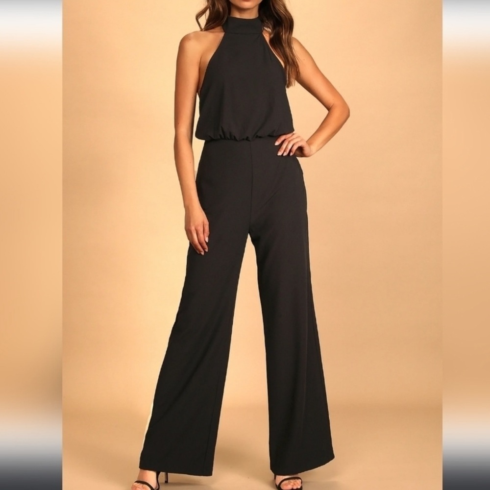 Lulu’s Black Halter Jumpsuit